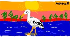 Drawing of Stork by Astha