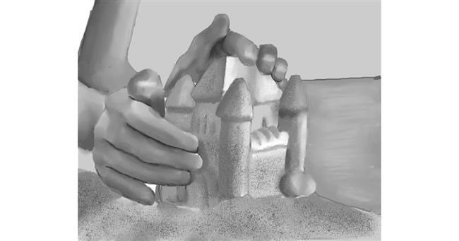 Drawing of Sand castle by IThinkWereDoomed