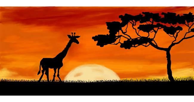 Drawing of Giraffe by Debidolittle