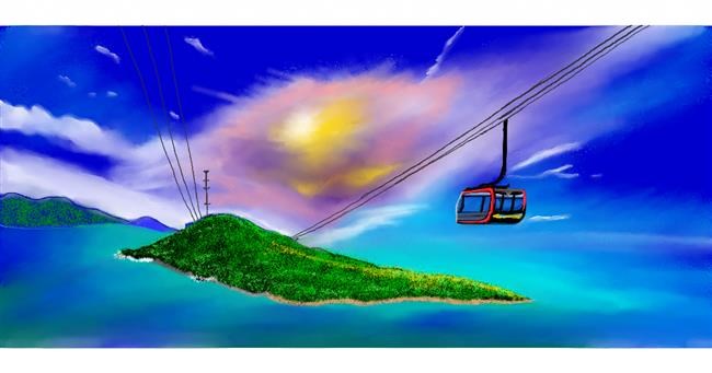 Drawing of Cable car by Chaching