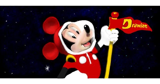 Drawing of Mickey Mouse by Chaching