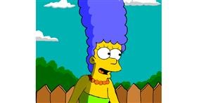 Drawing of Marge Simpson by IThinkWereDoomed