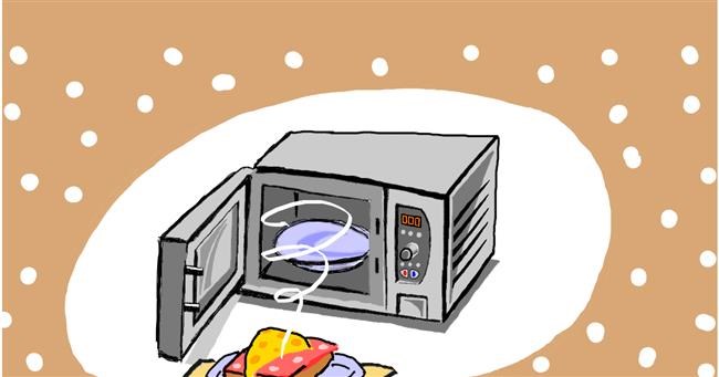 Drawing of Microwave by InessA