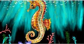 Drawing of Seahorse by Eclat de Lune