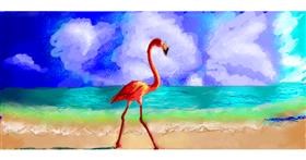 Drawing of Flamingo by Güber Gru