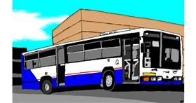 Bus-Zeichnung von flowerpot