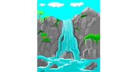 Drawing of Waterfall by GreyhoundMama