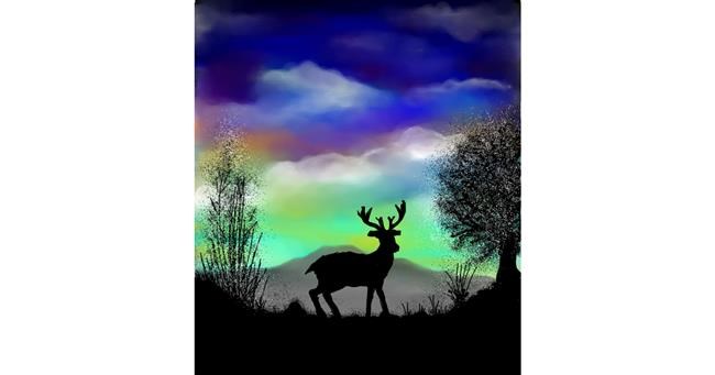 Drawing of Reindeer by Loelia De Luna
