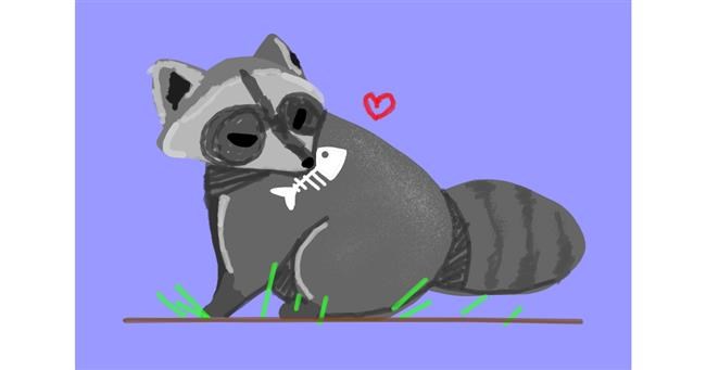 Drawing of Raccoon by Redd_Pandaii