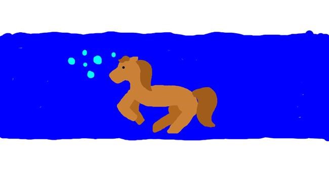 Drawing of Seahorse by uwu