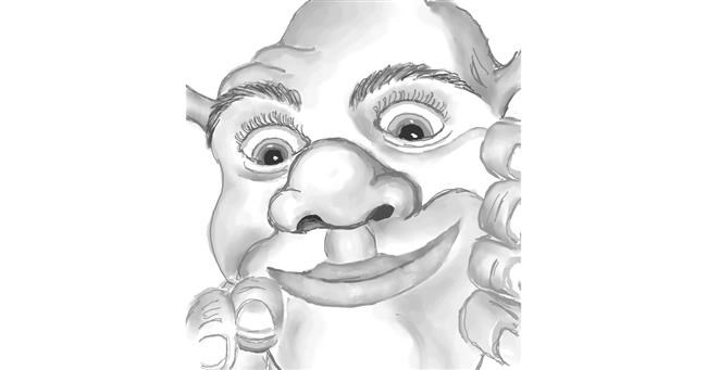 Drawing of Shrek by GreyhoundMama