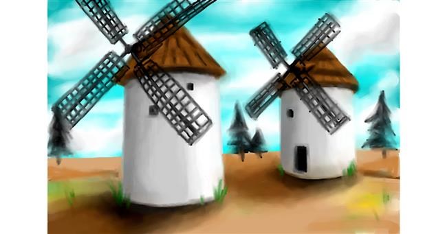 Windmühle-Zeichnung von Sophie_draw24