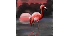 Flamingo-Zeichnung von Leah