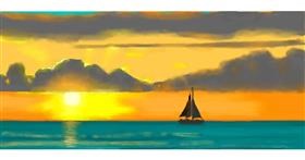 Drawing of Sunset by Pinky