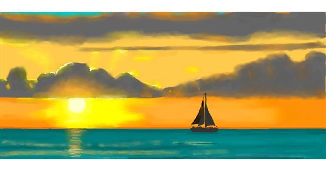 Drawing of Sunset by Pinky