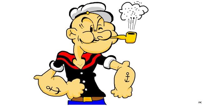 Drawing of Popeye by Swimmer