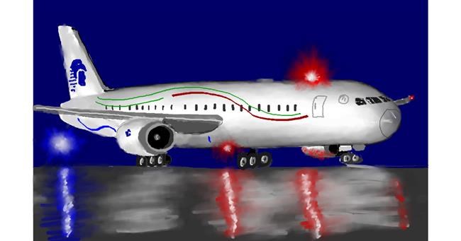Drawing of Airplane by Humo de copal