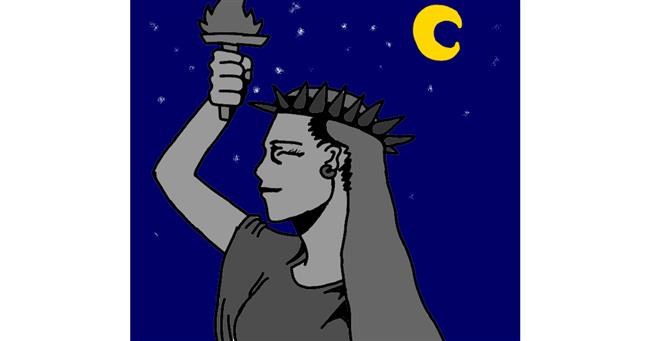 Drawing of Statue of Liberty by Psycho