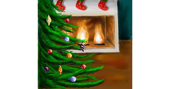 Drawing of Christmas tree by Andromeda