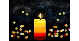 Drawing of Candle by Rain