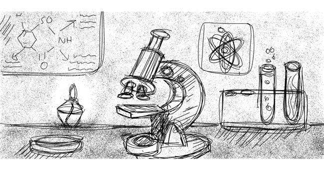 Drawing of Microscope by Pingu
