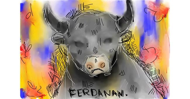 Drawing of Bull by 007