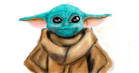 Drawing of Baby Yoda by Humo de copal