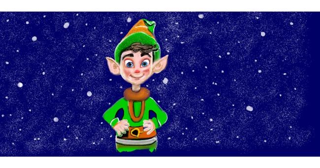 Weihnachtself-Zeichnung von Chaching