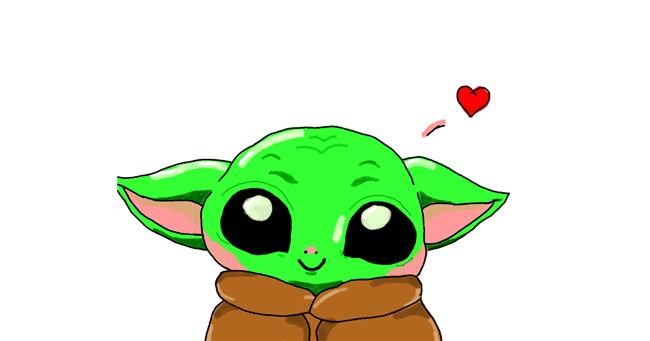 Drawing of Baby Yoda by Julia