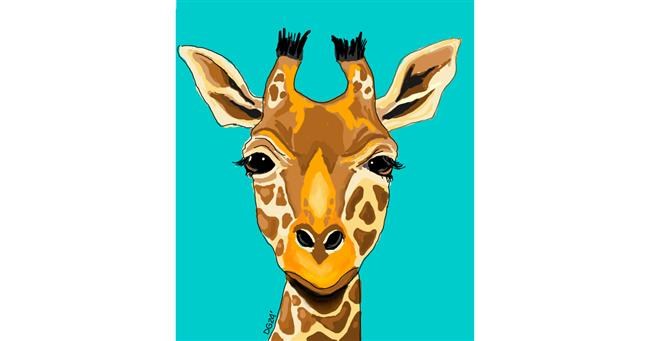 Drawing of Giraffe by GreyhoundMama