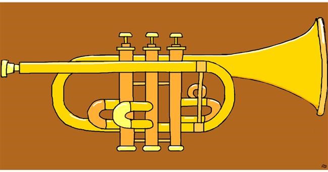 Trompete-Zeichnung von Swimmer 