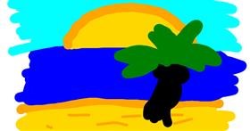 Drawing of Beach by Pixie