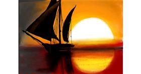 Drawing of Sailboat by Pam