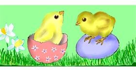 Drawing of Easter chick by Kim