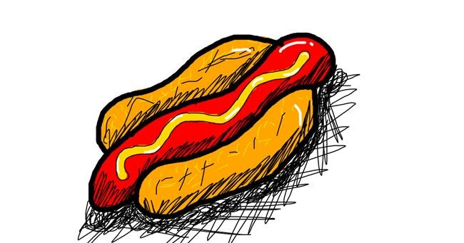 Drawing of Hotdog by And then i oop