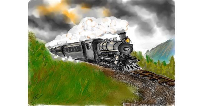 Drawing of Train by emrys