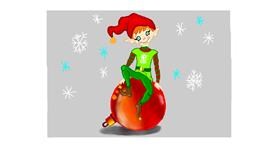 Drawing of Christmas elf by DebbyLee