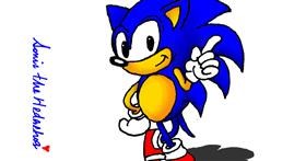 Drawing of Sonic the hedgehog by InessA