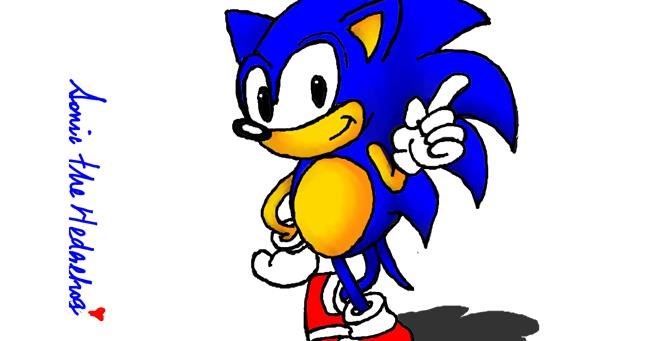 Drawing of Sonic the hedgehog by InessA