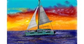 Drawing of Sailboat by Tim