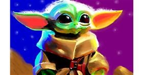 Drawing of Baby Yoda by Herbert