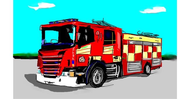 Drawing of Firetruck by Herbert