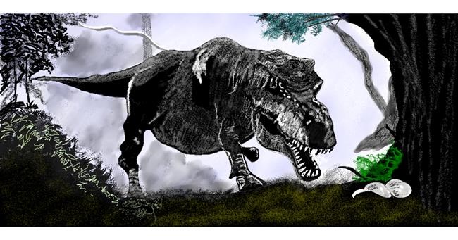 Drawing of Dinosaur by Chaching