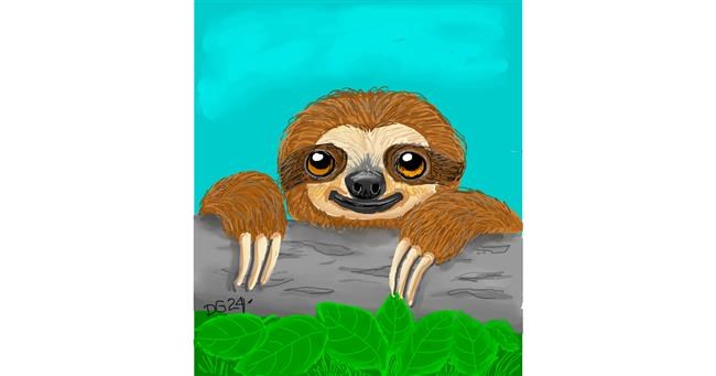 Drawing of Sloth by GreyhoundMama