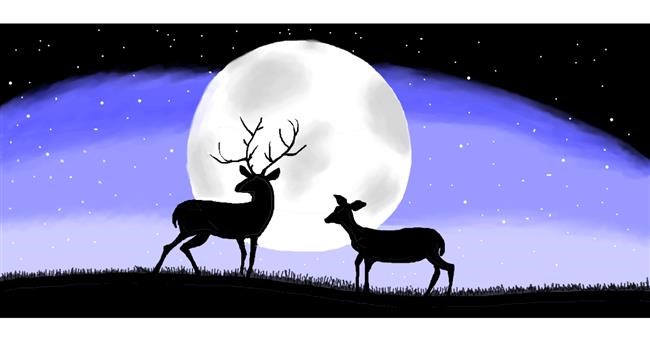 Drawing of Deer by Debidolittle