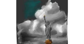 Drawing of Statue of Liberty by Güber Gru