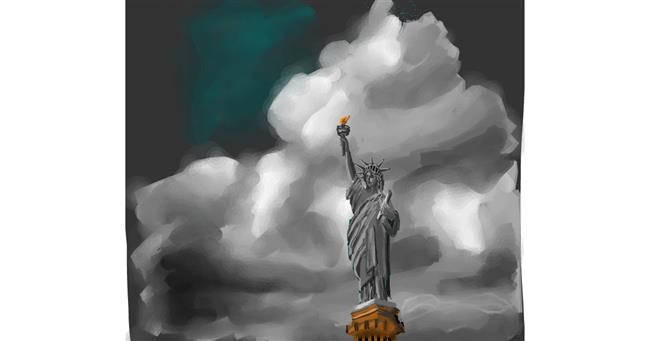 Drawing of Statue of Liberty by Güber Gru