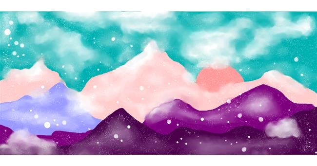 Drawing of Mountain by LUN-Aponi