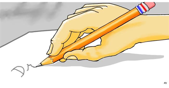 Bleistift-Zeichnung von Swimmer 