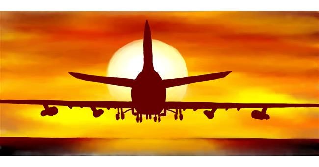 Drawing of Airplane by Loelia De Luna